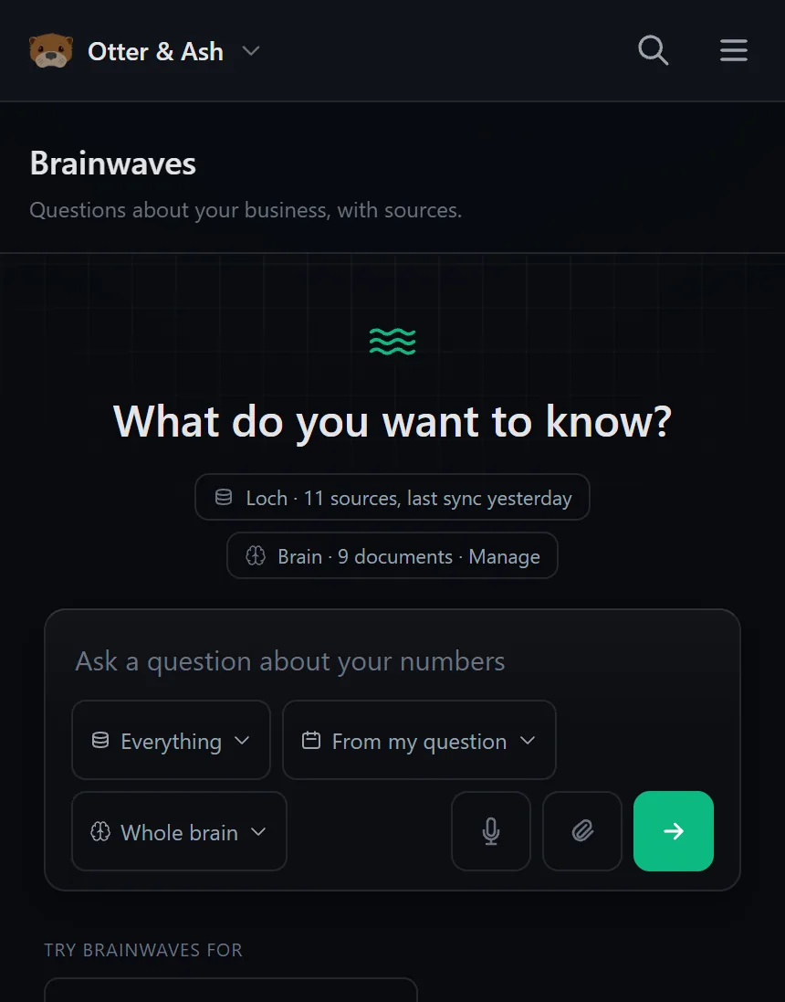 Brainwaves in the broch demo: a question asked in plain English over the loch and the brain