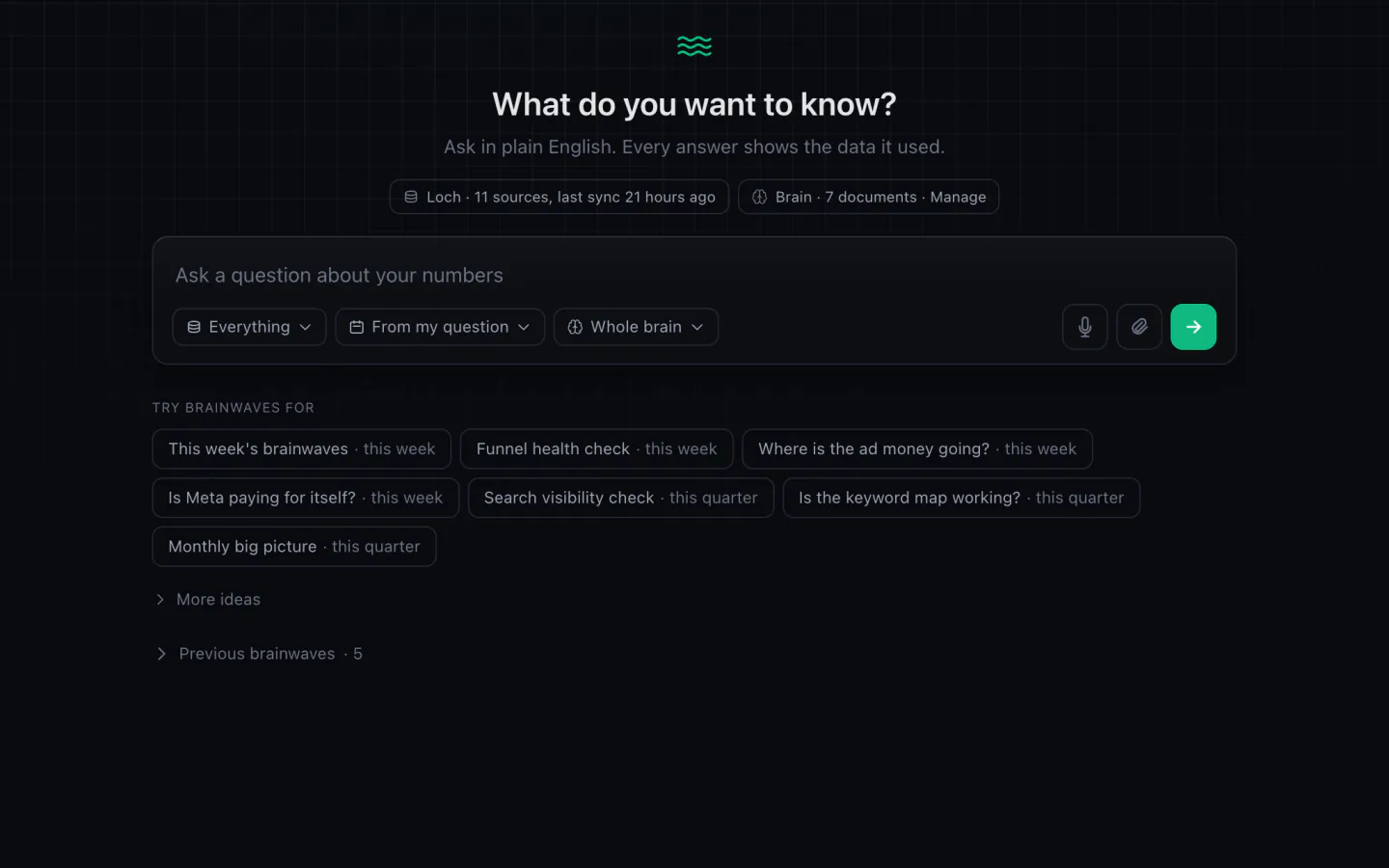Brainwaves in the broch demo: a question asked in plain English over the loch and the brain