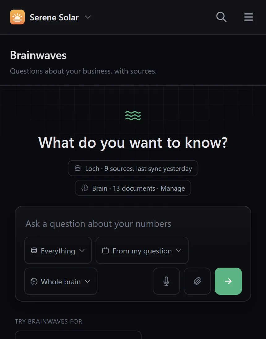 Brainwaves in the broch demo: a question asked in plain English over the loch and the brain